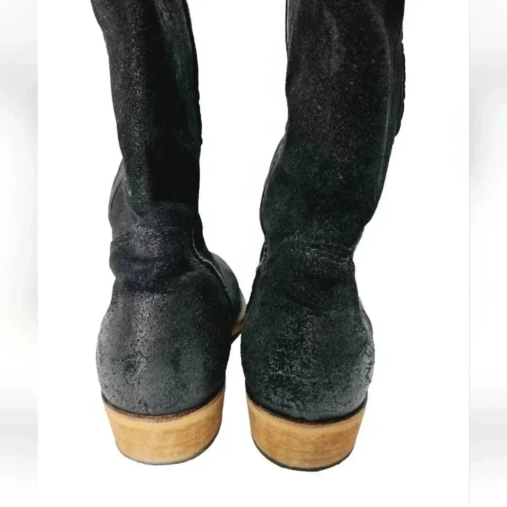 Bronx Leather Knee High Boots Black EU 36 US 6 Minimalist Riding Boots Portugal - Picture 5 of 12